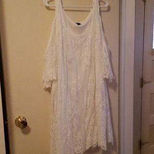 Torrid 4X White Lace Cold Shoulder Dress
